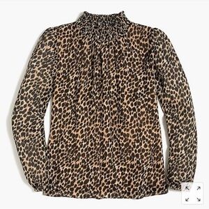 NWOT J.Crew Smocked Neck Blouse Extra Small